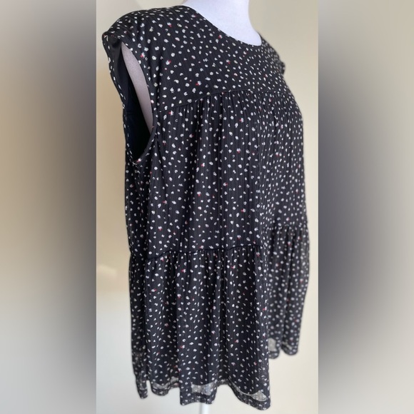 NWT JUICY COUTURE PULLOVER SLEEVELESS FLOWY BLOUSE SZ L, BLACK/PINK - Picture 11 of 15